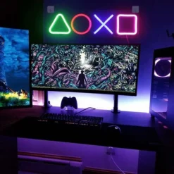 Schlafzimmer-Neonlichtschild – USB-betriebenes PS-Symbollicht – Gaming-Lampe Für Weihnachten, Party, Bar, Betterlife -Éclairage Domestique 53334138 3