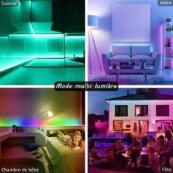Ruban LED 20M Wifi - Bande 5050 RGB Compatible Avec Alexa/Google Home - Synchroniser Avec Rythme De Musique Pour Noël Et Fête -Éclairage Domestique 54404228 4