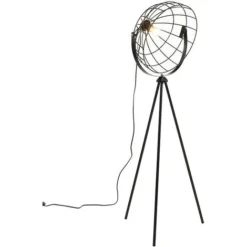 Lampadaire Filaire Style Industriel VIRTUA - Métal Noir - 41 X 41 X 131 Cm -Éclairage Domestique 55882259 3