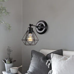 STOEX Applique Murale Intérieur Industrielle Réglable, Vintage Abat-jour Cage Dimmable E27 Luminaire Murale En Métal Pour Salon, Salle à Manger, Couloir, Noir (sans Ampoule) -Éclairage Domestique 55909859 3