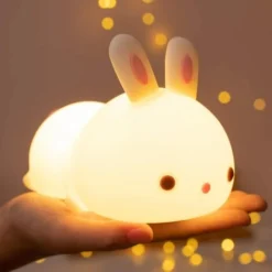Veilleuse Enfant,Veilleuse Bébé,Veilleuse Enfant Rechargeable,Veilleuse Bebe LED Lapin Tactile,Veilleuse Portable Silicone Nuit Fille Garcon Adulte,Lampe Veilleuse USB Miffy,Cadeau Bebe Fille Garcon
