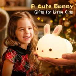 Veilleuse Enfant,Veilleuse Bébé,Veilleuse Enfant Rechargeable,Veilleuse Bebe LED Lapin Tactile,Veilleuse Portable Silicone Nuit Fille Garcon Adulte,Lampe Veilleuse USB Miffy,Cadeau Bebe Fille Garcon -Éclairage Domestique 56696998 3