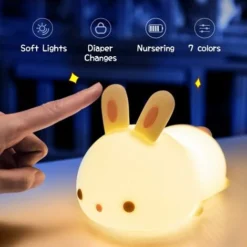 Veilleuse Enfant,Veilleuse Bébé,Veilleuse Enfant Rechargeable,Veilleuse Bebe LED Lapin Tactile,Veilleuse Portable Silicone Nuit Fille Garcon Adulte,Lampe Veilleuse USB Miffy,Cadeau Bebe Fille Garcon -Éclairage Domestique 56696998 5