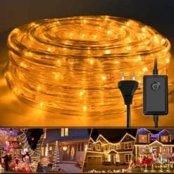 Randaco Tube Lumineux LED Extérieur/Intérieur Éclairage Tube Lumineux Chaîne Lumineuse 20M Jaune