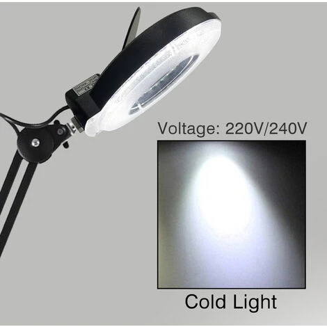 LAMPE AVEC ÉCLAIRAGE ET PIED -Lampe De Manucure à DEL Lampe Grossissante à DEL Avec Support Laminé Pour Une Utilisation Mobile -Avec Roue -Noir 3 LAMPE AVEC ÉCLAIRAGE ET PIED -Lampe De Manucure à DEL Lampe Grossissante à DEL Avec Support Laminé Pour Une Utilisation Mobile -Avec Roue -Noir – Image 3