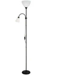 Lampadaire Liseuse Betty 2 Abat Jours ABS Piétement Métal L 20 X L 20 X H 176 Cm INTERNATIONAL DESIGN