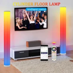 2pcs Lampadaire Sur Pied RGB - Lampe Salon LED APP Contrôle Télécommande Musique Synchronisation 104cm Lampe Créatif