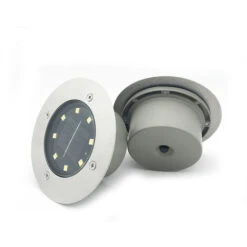 8LED Paysage Lumière LED Imperméable Souterrain Lumière Extérieure Souterraine Lumière Pour Jardin, Chemin, Encastré Souterrain Lumière, Paquet De 2 Blanc