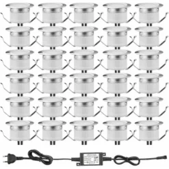 ZOLGINAH Spot à Encastrable Lampe De Sol-Lumière (Blanc Froid) étanche IP67 DC12V 0.6W Ø31mm-éclairage Pour Terrasse, Patio, Chemin, Mur, Jardin, Décoration, Intérieur Et Extérieur, 30 Pièces