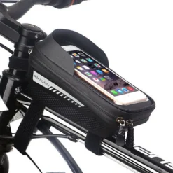Support Téléphone Vélo Etanche, Sacoche Vélo Guidon Cadre Housse De Téléphone Rotatif Pour Vélo VTT Moto Scooter Avec Espace Rangement Ecran Tactile