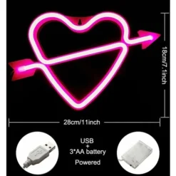 DENUOTOP Lampes D'ambiance Cupid Néon Enseignes Cupidon Lumineuses Décoration Murale, Batterie Et USB Alimenté Rose Cupidon Néons Applique Murale Intérieur Luminaires Pour Chambre, Saint Valentin, Éc 7 DENUOTOP Lampes D'ambiance Cupid Néon Enseignes Cupidon Lumineuses Décoration Murale, Batterie Et USB Alimenté Rose Cupidon Néons Applique Murale Intérieur Luminaires Pour Chambre, Saint Valentin, Éc -Éclairage Domestique 60009864 3
