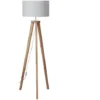 Lampadaire Carlo Abat-jour Tissu Pieds 100% Bois L 40 X L 40 X H 156 Cm INTERNATIONAL DESIGN