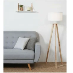 Lampadaire Carlo Abat-jour Tissu Pieds 100% Bois L 40 X L 40 X H 156 Cm INTERNATIONAL DESIGN -Éclairage Domestique 60868882 3