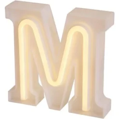 Veilleuse Lettres Lumineuses Au Néon, Décoration Murale/décoration De Table Pour Bar à La Maison, Noël, Fête D'anniversaire, Mots De La Saint-Valentin - Lettres Blanches Chaudes (M)