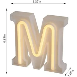 Veilleuse Lettres Lumineuses Au Néon, Décoration Murale/décoration De Table Pour Bar à La Maison, Noël, Fête D'anniversaire, Mots De La Saint-Valentin - Lettres Blanches Chaudes (M) -Éclairage Domestique 61240186 5