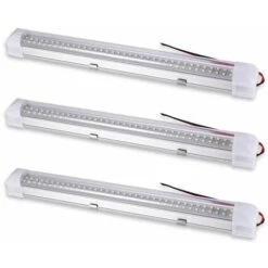3 Pieces Barre Lumineuse LED，(12V)500LM Lampe Voiture Intérieur， LED Plafonnier Voiture Pour Bus Caravane Cuisine Salle De Bain Blanc Bande Intérieure éclairage Avec Interrupteur Marche/arrêt ，pour A