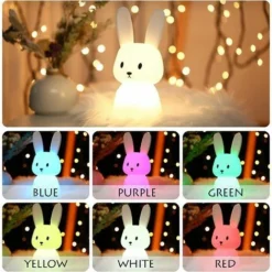 Lapin Veilleuse Bebe Tactile 7 Couleurs USB Rechargeable Peut être Chronométré Veilleuse Enfant Deco Lampe Pour Décoration Noël Chambre Enfant Cadeau D'anniversaire 8 Lapin Veilleuse Bebe Tactile 7 Couleurs USB Rechargeable Peut être Chronométré Veilleuse Enfant Deco Lampe Pour Décoration Noël Chambre Enfant Cadeau D'anniversaire -Éclairage Domestique 61311680 4