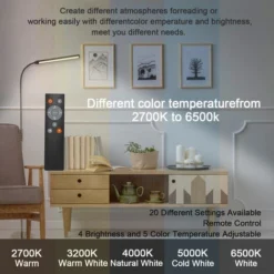 Randaco 9W Lampadaire Lampadaire LED Cou Flexible Uplighter Salon Bureau Dimmable -Éclairage Domestique 63762585 3