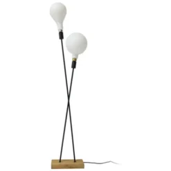 Xanlite - Lampadaire Twinsy Bambou Et Métal Noir Xanlite Déco - XDLTWINSYWB