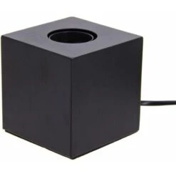 Xanlite - Lampe à Poser Cube En Métal Noir, Compatible Culot E27, IP20, 60W Puissance Max - XDLAPCUBIKB