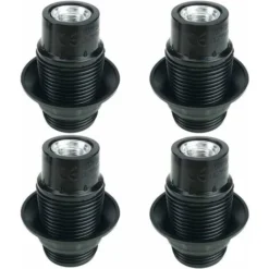 4 Pièces E14 Socket Lamp Bulb 250V 4A Plastic Light Bulb Socket Holder External Thread Retro Style (E14 Dent Complète) 56Vingt
