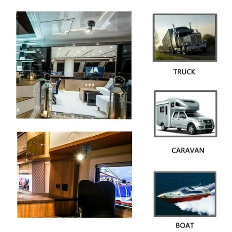 2pcs 12V Lampe De Lecture LED 3W Lampe Noire Applique Murale Intérieure Avec Interrupteur 180° Flexible RV Éclairage Pour Bateau Voiture Caravane Camping-Car Yacht Van (Blanc Chaud) 3 2pcs 12V Lampe De Lecture LED 3W Lampe Noire Applique Murale Intérieure Avec Interrupteur 180° Flexible RV Éclairage Pour Bateau Voiture Caravane Camping-Car Yacht Van (Blanc Chaud) – Image 3