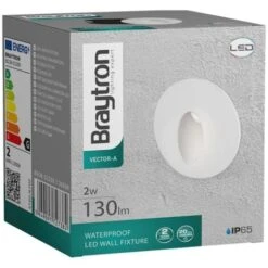 Mini Spot LED Mural BRAYTRON Vector B, Rond, Noir, 2W, 3000K, IP65 -Éclairage Domestique 66796462 4