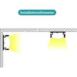 SWANEW 10x1M Profilé Aluminium LED Angle Anodisé Diffuseur Laiteux Pour Ruban Bande LED Couvercle Blanc Opaque Forme En U -Éclairage Domestique 67393769 3