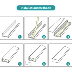 SWANEW 10x1M Profilé Aluminium LED Angle Anodisé Diffuseur Laiteux Pour Ruban Bande LED Couvercle Blanc Opaque Forme En U -Éclairage Domestique 67393769 4