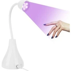 Lampe UV Sèche Ongles, 18W LED Lampe UV Ongles Gel Séchage Rapide Séchoir à Ongles Avec Minuterie 60s Portable Rotation à 360° Sèche Ongles UV Lampe à Ongles Pour Toutes Les Gels (Blanc)
