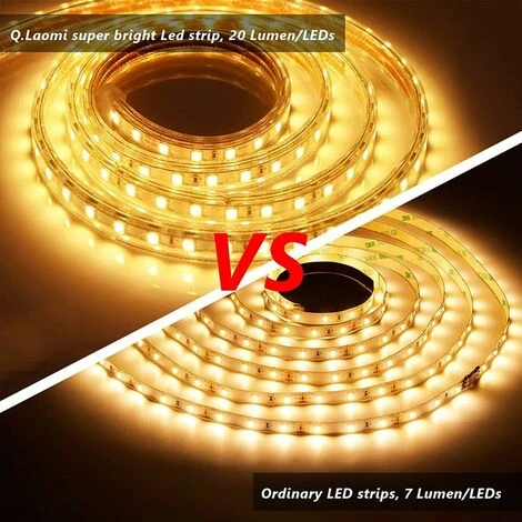 Ruban Led 3M, Très Lumineux Bandeau Led 220v Avec Interrupteur,5050 IP65 Etanche, Blanc Chaud 4 Ruban Led 3M, Très Lumineux Bandeau Led 220v Avec Interrupteur,5050 IP65 Etanche, Blanc Chaud – Image 4