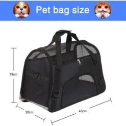 Soft Pet Carrier Airline Approved Soft Side Pet Travel Carrying Sac à Main Compatibilité Sous Le Siège, Noir + Bol