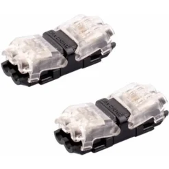 2x Connecteur LED 2 Broches 10mm à Clipser Raccord Bande Fil électrique Cosse Rapide Lumière Lampe Cuisine Maison Meuble Salle De Bain