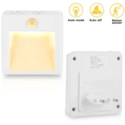 Randaco Veilleuse Led, Lampe De Nuit Avec Détecteur De Mouvement Et Capteur De Lumière, Paquet De 2