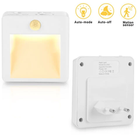 Randaco Veilleuse Led, Lampe De Nuit Avec Détecteur De Mouvement Et Capteur De Lumière, Paquet De 2 1 Randaco Veilleuse Led, Lampe De Nuit Avec Détecteur De Mouvement Et Capteur De Lumière, Paquet De 2