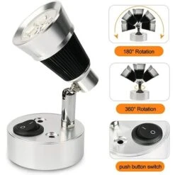 12V LED Spot Lampe De Lecture Murale, 2 Pièces Auto LED Lumière Interrupteur Réglable Intérieure E Van Lumière Pour RV, , E, Bateau, Yacht -Éclairage Domestique 77175092 3
