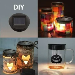 Lot De 2 Lampes Solaires De Rechange Avec LED - Panneau Solaire - Couvercle De Rechange - Pour éclairage Extérieur - Pour Décoration De Jardin -Éclairage Domestique 77249376 3