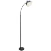 Lampadaire Daron Noir E27 1x Max 40w B: 48cm H: 158cm Ø20cm Avec Interrupteur De La Marche