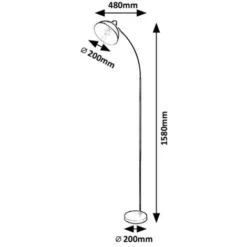 Lampadaire Daron Noir E27 1x Max 40w B: 48cm H: 158cm Ø20cm Avec Interrupteur De La Marche 5 Lampadaire Daron Noir E27 1x Max 40w B: 48cm H: 158cm Ø20cm Avec Interrupteur De La Marche -Éclairage Domestique 77454367 3