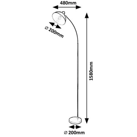 Lampadaire Daron Noir E27 1x Max 40w B: 48cm H: 158cm Ø20cm Avec Interrupteur De La Marche 3 Lampadaire Daron Noir E27 1x Max 40w B: 48cm H: 158cm Ø20cm Avec Interrupteur De La Marche – Image 3
