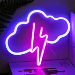 1pc Neon Sign, Cloud Led Neon Light Wall Light Wall Decor, Battery Powered Neon Sign For Bedroom, Kids Room, Living Room, Bar, Party, Wedding -Éclairage Domestique 77506132 4