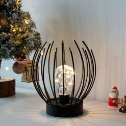 Lampe De Table à Cage En Métal Lampe Sans Fil à Piles Avec Ampoule LED De Style Edison Idéal Pour Les Mariages, Les Fêtes, Les événements De Patio Pour L'intérieur à L'extérieur -Éclairage Domestique 77649261 3