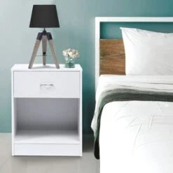 Lot De 2 Lampes De Chevet Trépied HILDA En Bois Foncé Noires -Éclairage Domestique 7773783 3