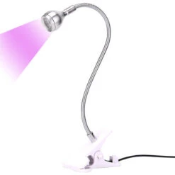 Lampe De Polymérisation De Colle UV Pour Nail Art Lumière Violette Avec Clip Et Interrupteur Lampe USB [Argent]