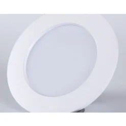 5 Spots LED Pour Salle De Bain, Ultra-plat 25mm, Ø90mm, Blanc, Plafonnier Encastré, Panneau LED 5-7W, 460Lm, Blanc Neutre 4000K -Éclairage Domestique 78387939 5