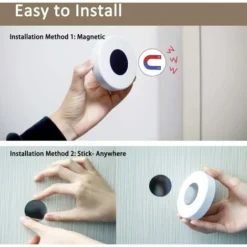 Veilleuse Led, Magnétique Lampe Detecteur De Mouvement Interieur Avec Tampons Adhésifs Gratuits, Coller N'importe Où, Capteur Sans Fil USB Rechargeable Blanc Chaud Paquet De 2 (Auto-4000K) -Éclairage Domestique 78531334 4