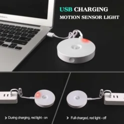 Veilleuse Led, Magnétique Lampe Detecteur De Mouvement Interieur Avec Tampons Adhésifs Gratuits, Coller N'importe Où, Capteur Sans Fil USB Rechargeable Blanc Chaud Paquet De 2 (Auto-4000K) -Éclairage Domestique 78531334 5
