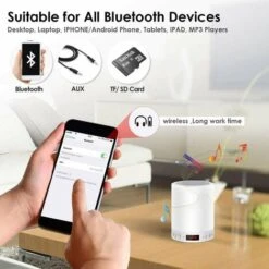 Réveil Avec écran Heure Sans Autocollant Slap Light Haut-parleur Bluetooth Haut-parleur Bluetooth Lampe De Chevet Avec Radio FM Et Réveil Numérique Avec USB Tactile，pour Chambre, Salon -Éclairage Domestique 78951722 5