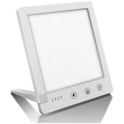 Lampe De Luminothérapie, 2000-10000 Lux, Lampe Solaire Naturelle, Boîte Lumière LED Avec 3 Niveaux De Luminosité Réglables, Spectre LED Complet Sans UV, Contrôle Tactile Contre Les Troubles Du Sommeil