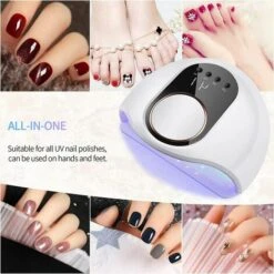 Lampe UV LED Ongles Gel, 130W Professionnel Sèche Ongles Automatique, Séchage Rapide, 42 LED Lampe, Grand LCD Ecran, 4 Minuteries 10s/30s/60s/120s Pour Vernis Semi Permanent, Gel Et Vernis -Éclairage Domestique 79654393 4